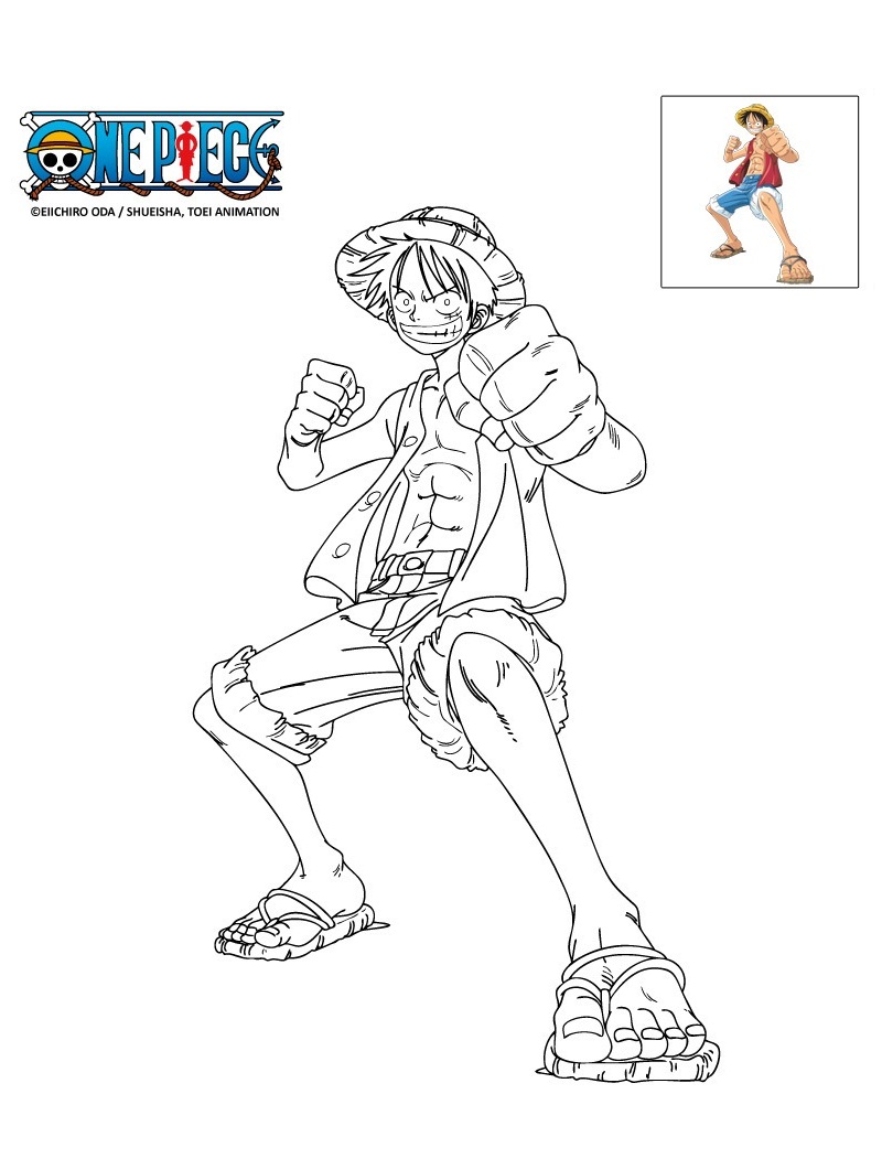Action Luffy Smiling para colorir