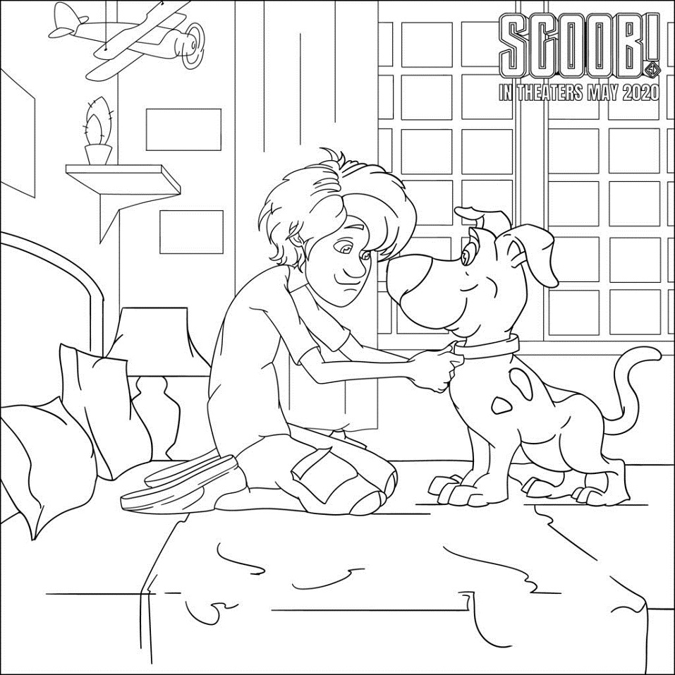 Dibujos de Peludo Y Scooby En La Cama para colorear