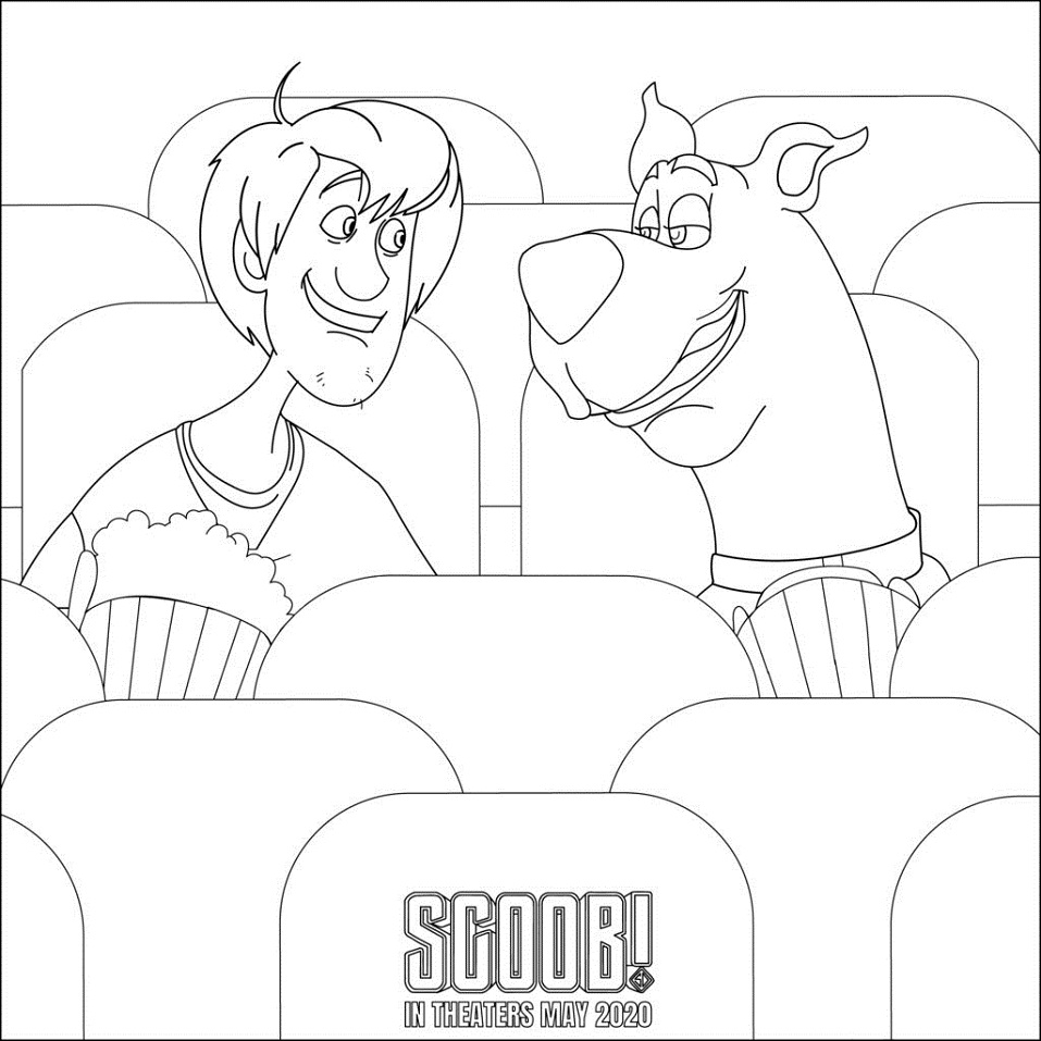 Peludo Y Scooby En El Teatro para colorir
