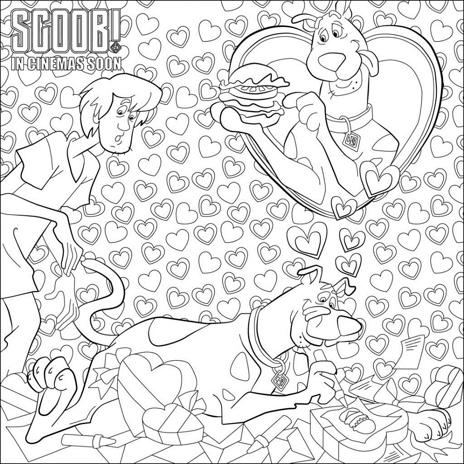Scooby Loves Hamburger para colorir