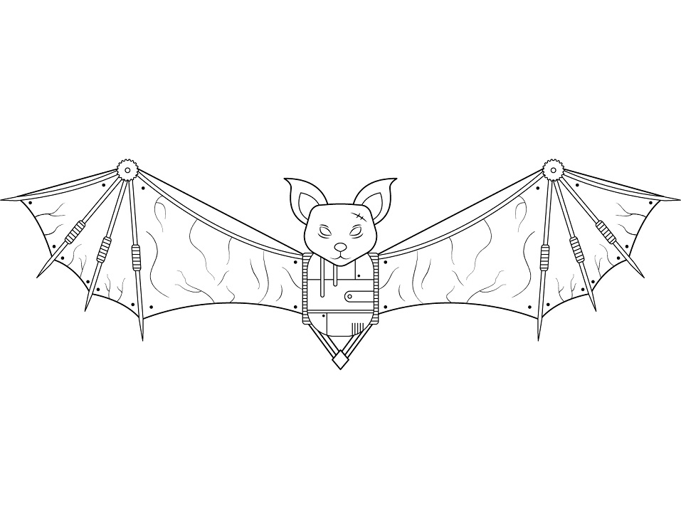 Steampunk Bat para colorir