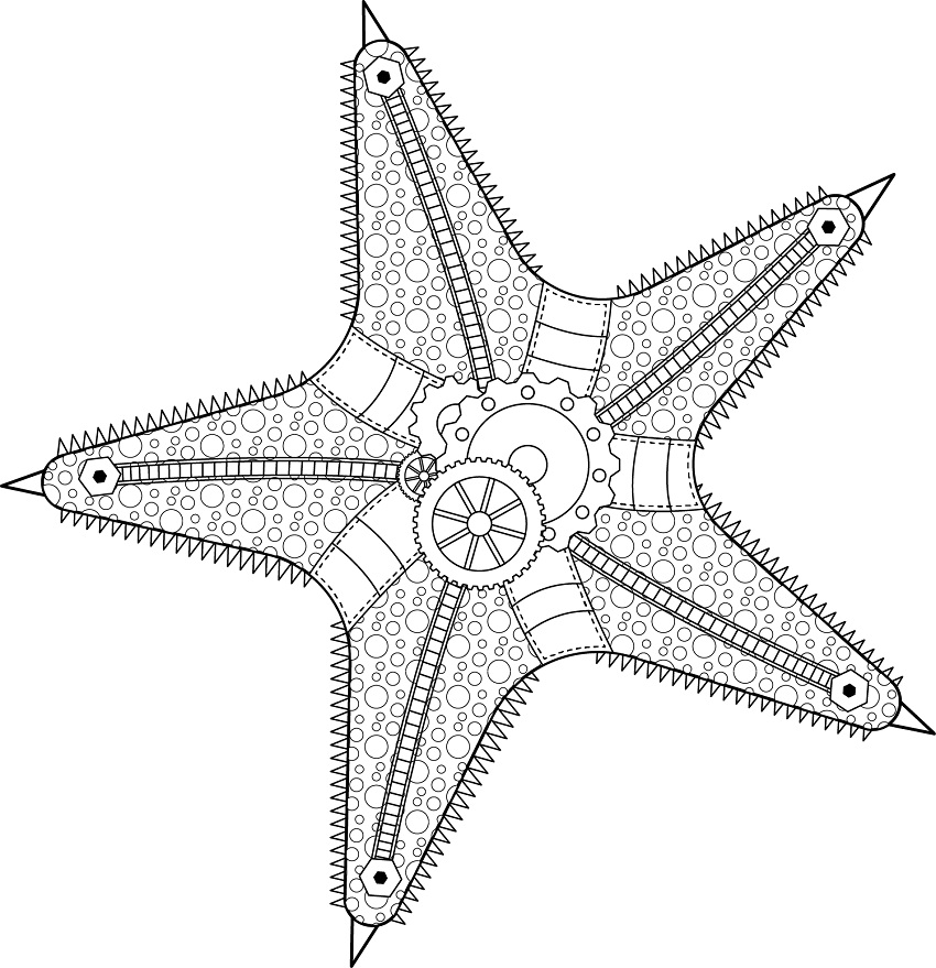Steampunk Starfish para colorir