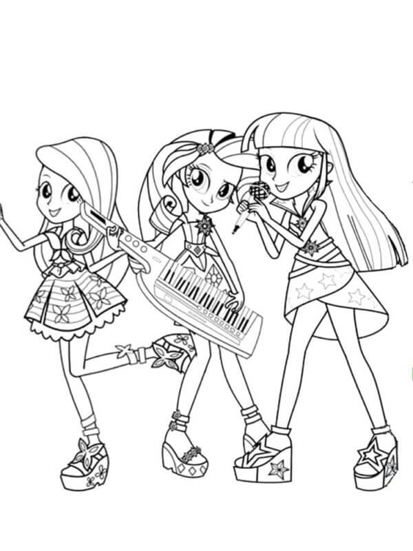 Dibujos de A Las Chicas Les Encanta Cantar En Karaoke para colorear