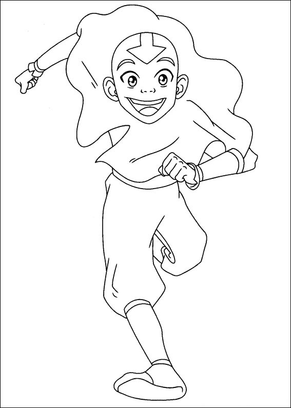 Dibujos de Aang Corriendo para colorear