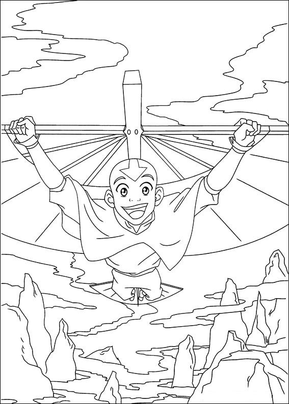 Dibujos de Aang Volando para colorear