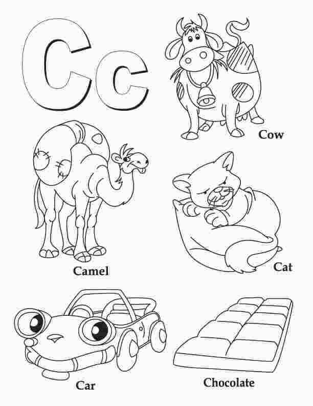 Dibujos de ABC Con Animal, Coche Y Comida para colorear