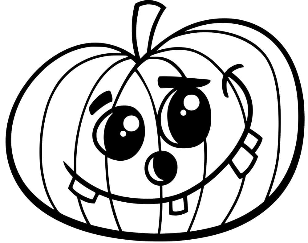 Dibujos de Adorable calabaza de Halloween para colorear