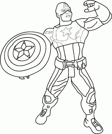 Adorable Capitán América para colorir