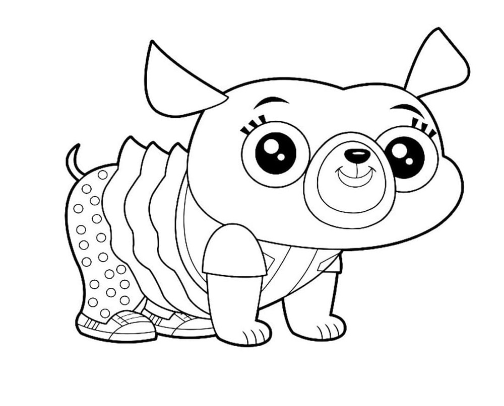 Dibujos de Adorable Chip Pug para colorear