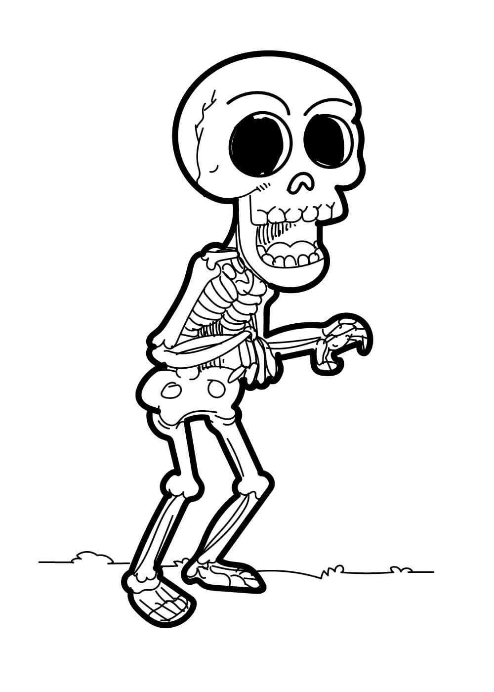Adorable Esqueleto para colorir