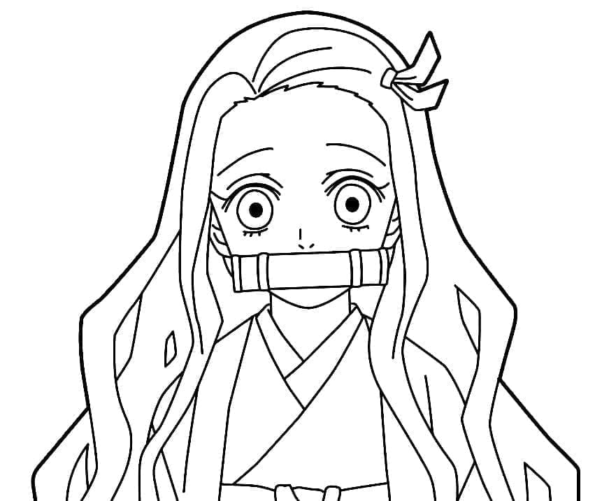 Dibujos de Adorable Nezuko Kamado para colorear