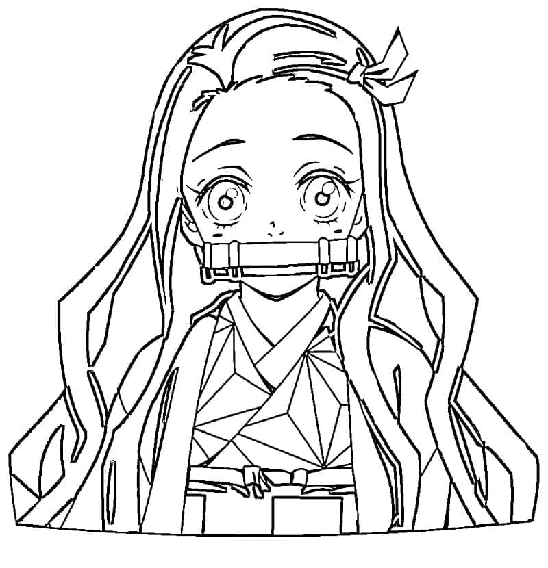 Adorable Nezuko para colorir