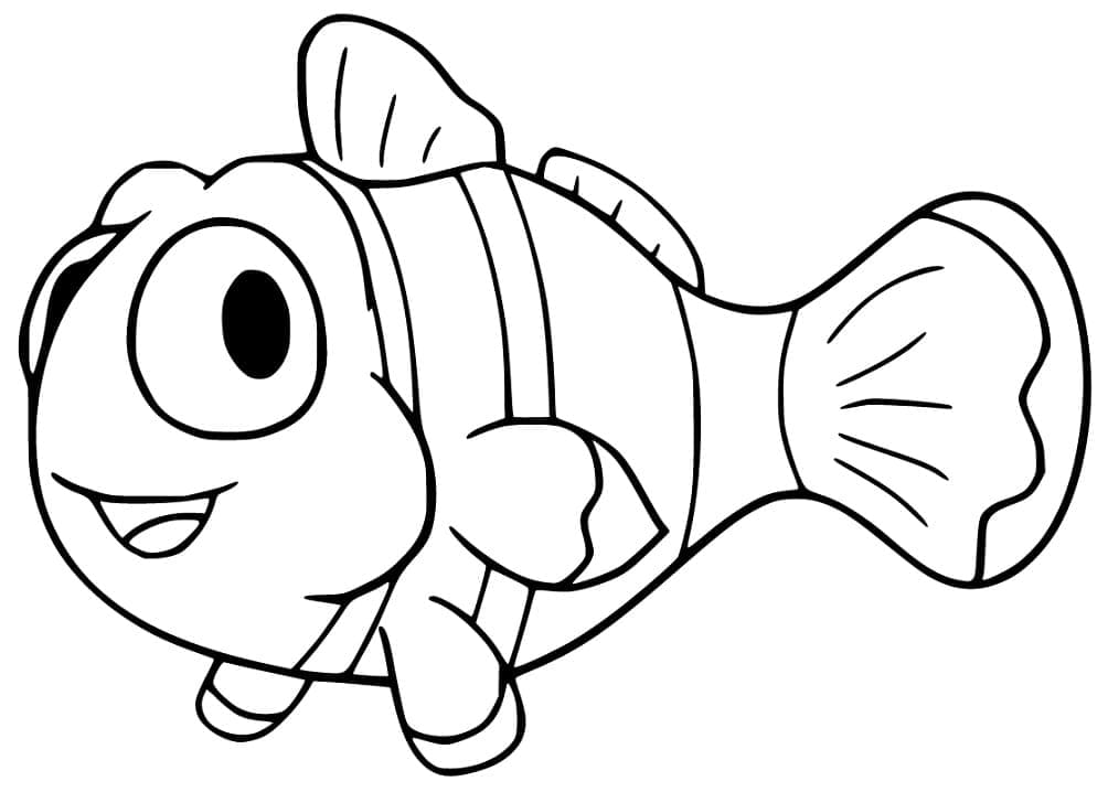 Adorable pez payaso para colorir