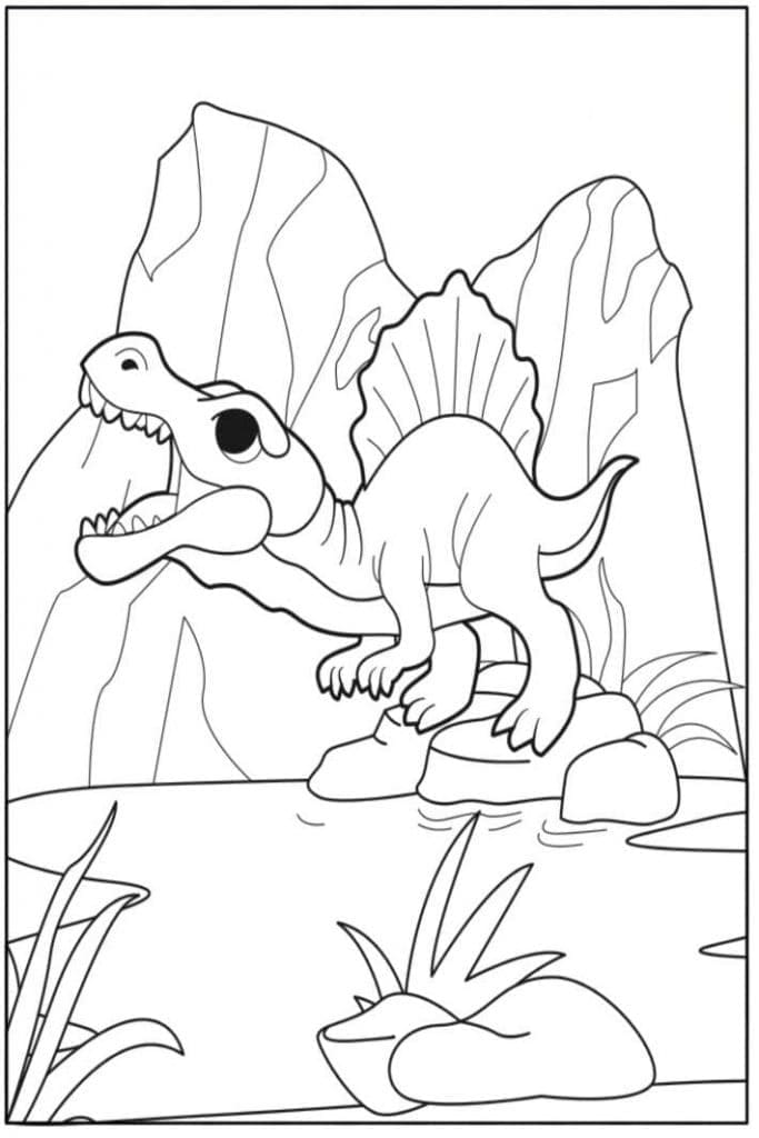 Adorable Spinosaurus para colorir