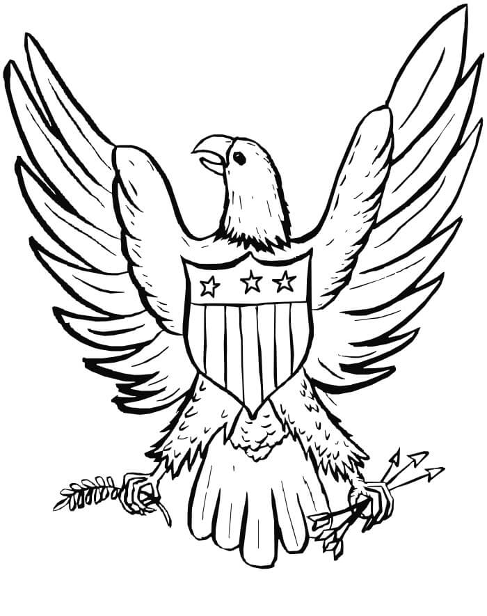 Dibujos de Águila de la Bandera para colorear