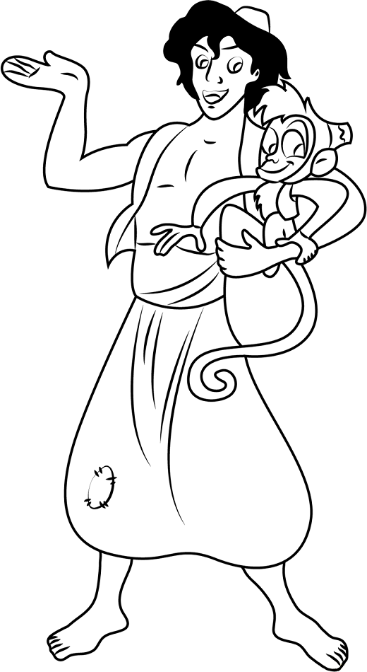 Dibujos de Aladdin con Tabú para colorear