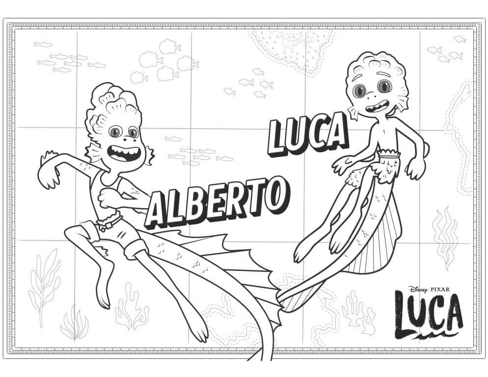 Alberto y Luca para colorir