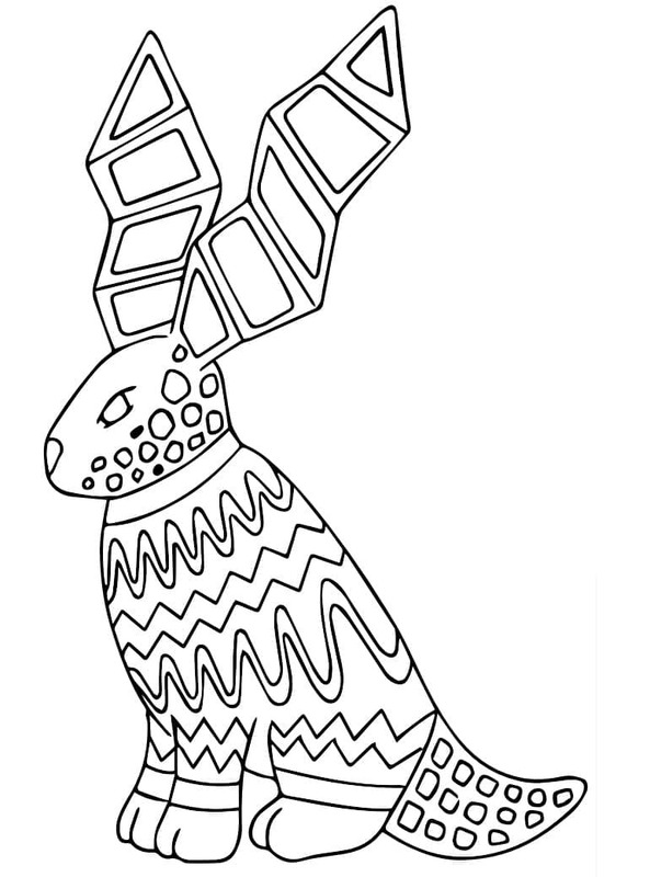 Dibujos de Alebrijes Básico en niños para colorear