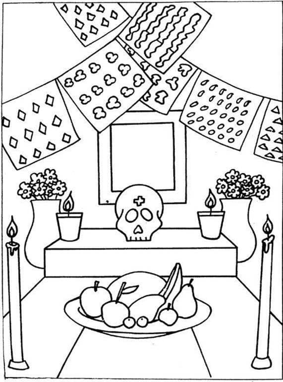Dibujos de Altar de Muertos 1 para colorear