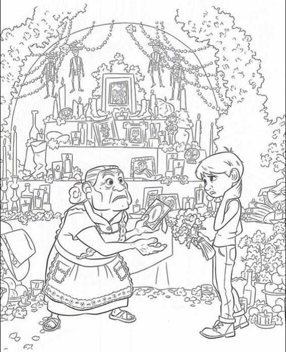 Dibujos de Altar de Muertos 4 para colorear