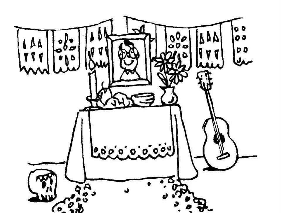 Dibujos de Altar de Muertos imprimible para colorear