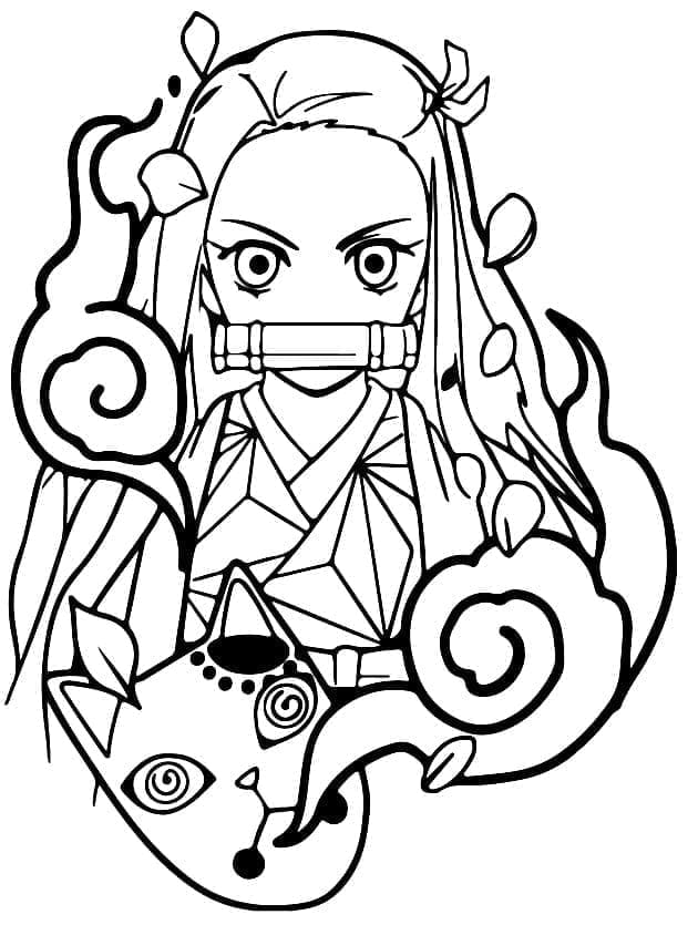 Dibujos de Amar Nezuko Kamado para colorear