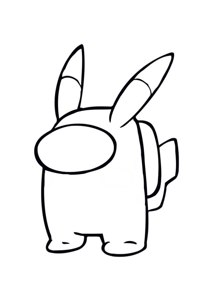 Dibujos de Among Us Piel Pikachu para colorear