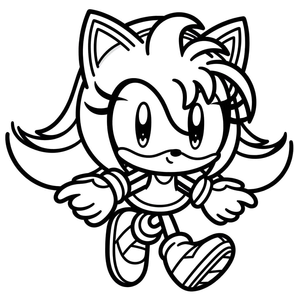 Dibujos de Amy Rose básica para colorear