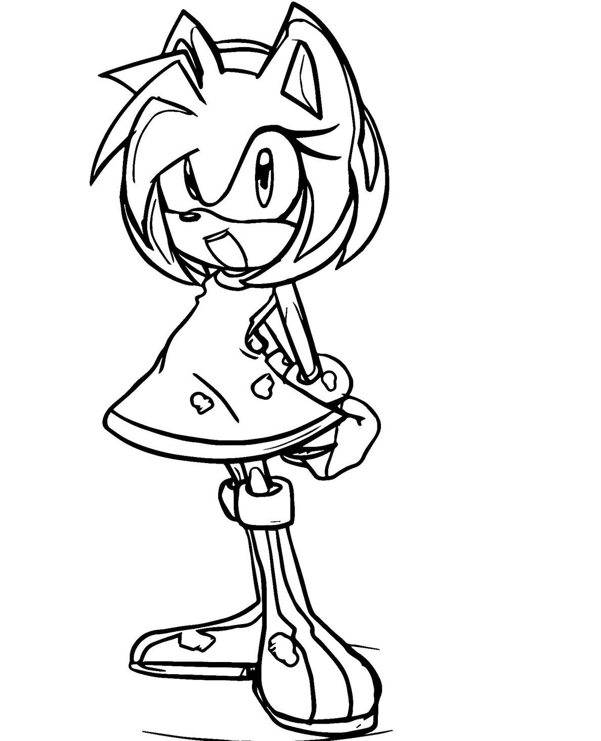 Dibujos de Amy Rose fácil para colorear