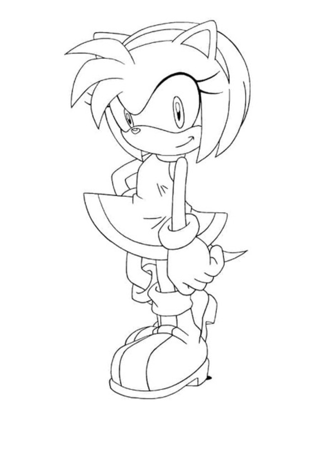 Dibujos de Amy Rose imprimible para colorear