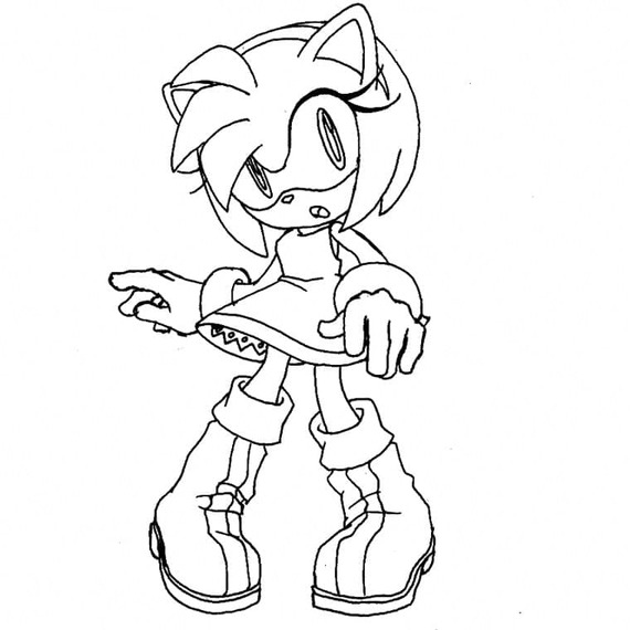 Dibujos de Amy Rose imprimible para niños para colorear