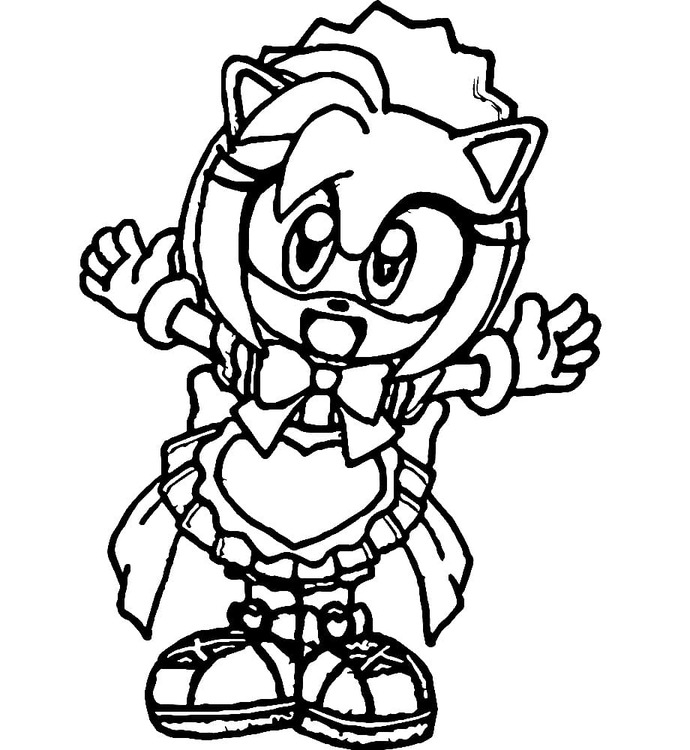 Dibujos de Amy Rose linda para colorear