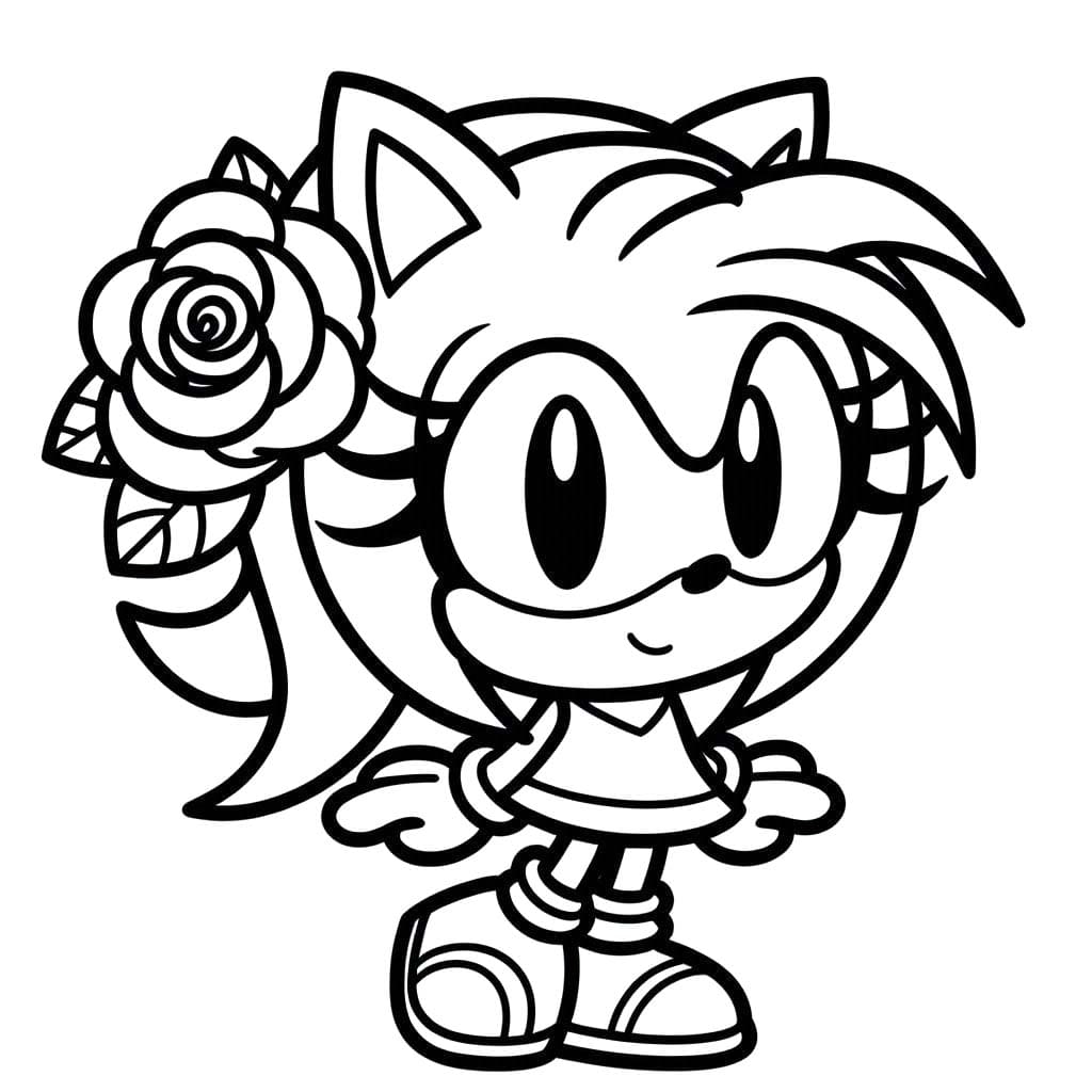 Dibujos de Amy Rose muy básica para colorear