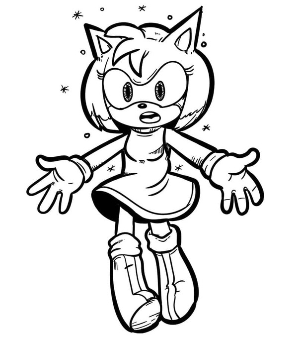 Dibujos de Amy Rose muy fácil para colorear
