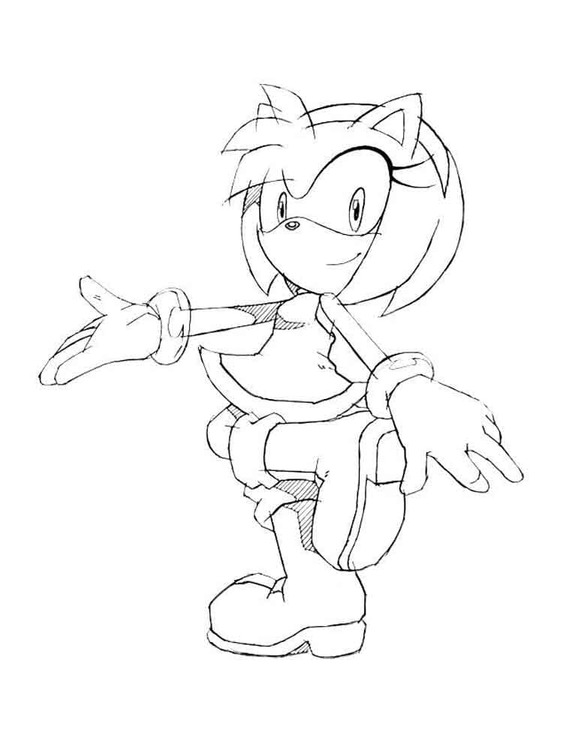 Dibujos de Amy Rose muy sencillo para colorear