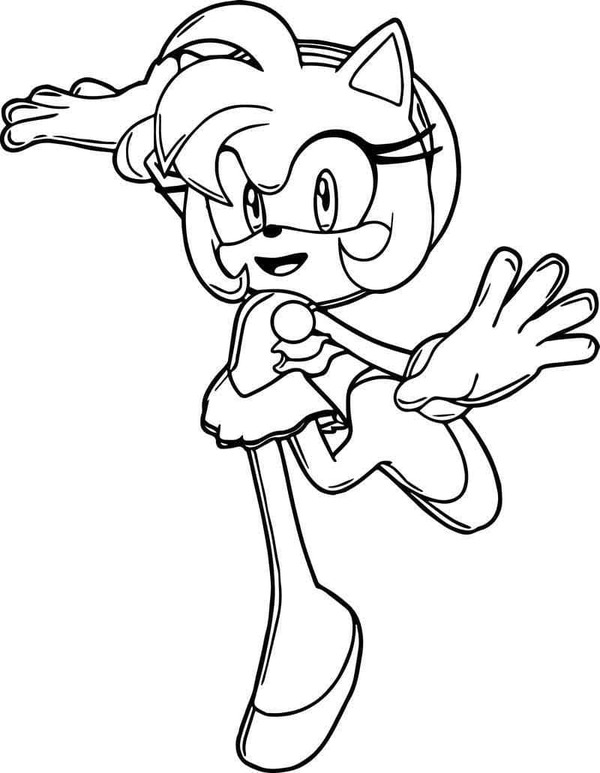 Dibujos de Amy Rose sencillo para colorear