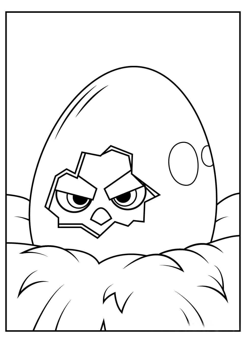 Angry Bird en Huevo para colorir