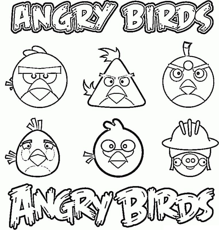 Angry Birds Básicos para colorir