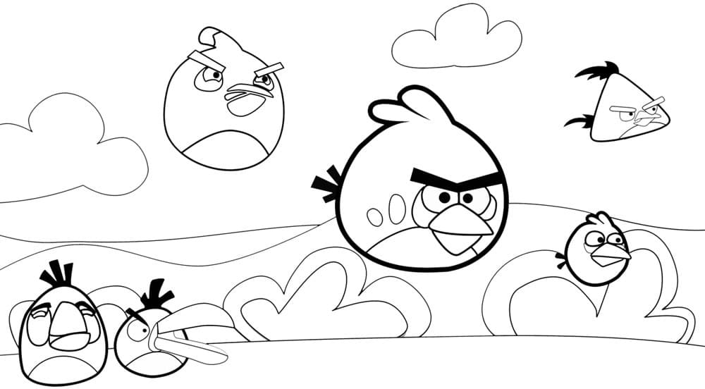 Dibujos de Angry Birds Pájaros geniales para colorear