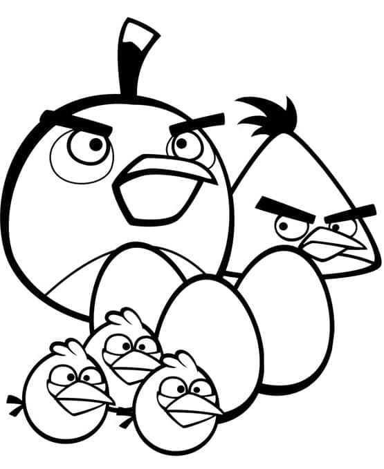 Dibujos de Angry Birds y Huevo para colorear