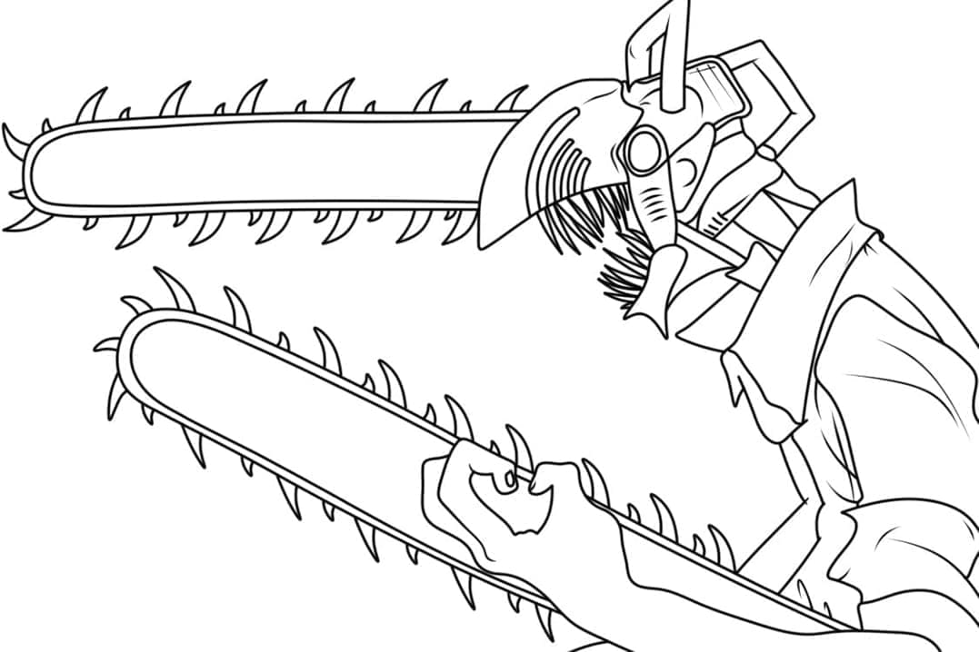 Anime Chainsaw Man para colorir