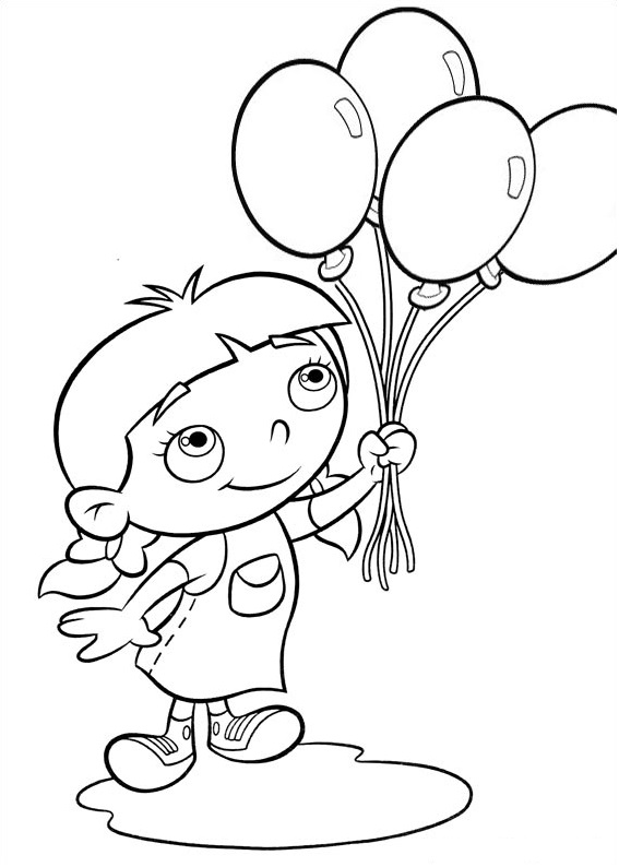 Annie con Globos para colorir