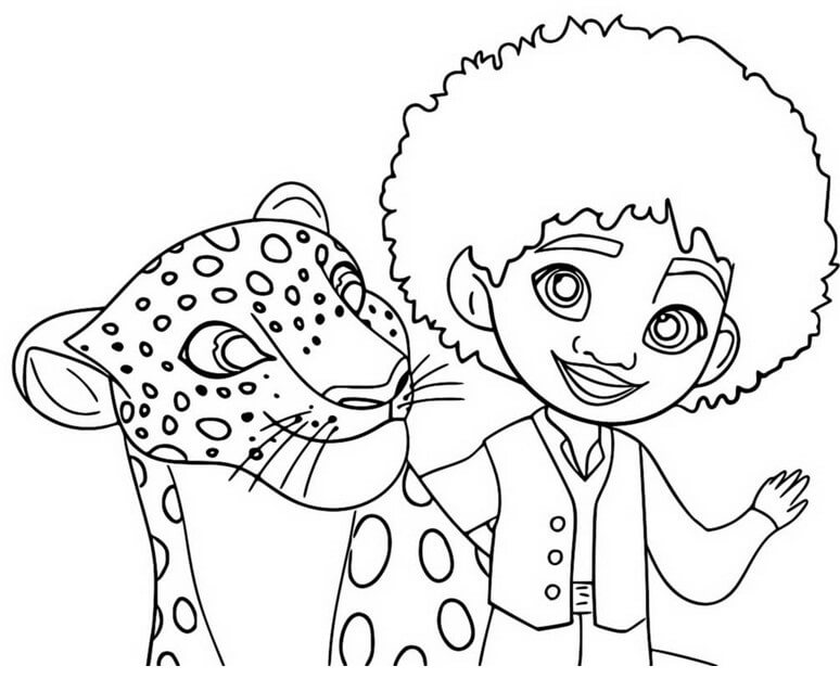 Dibujos de Antonio y el Jaguar para colorear