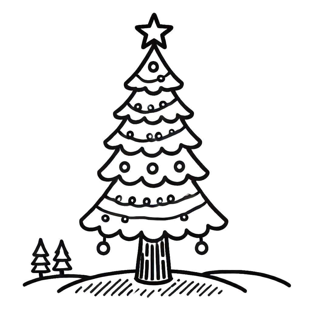 Dibujos de Árbol De Navidad 6 para colorear