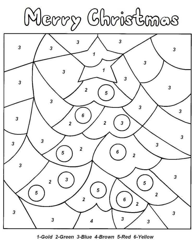 Dibujos de Árbol De Navidad Por Números para colorear