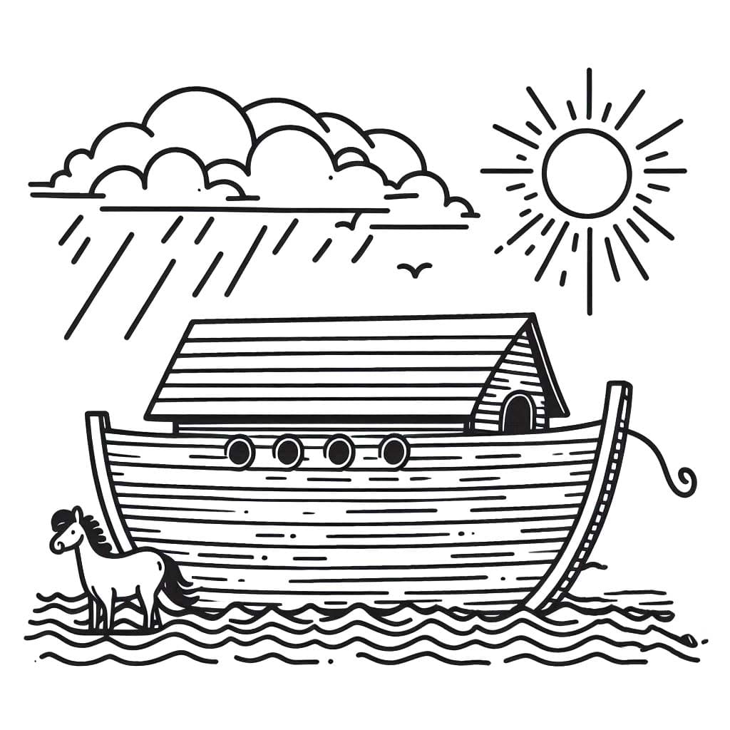 Dibujos de Arca de Noé gratis para colorear