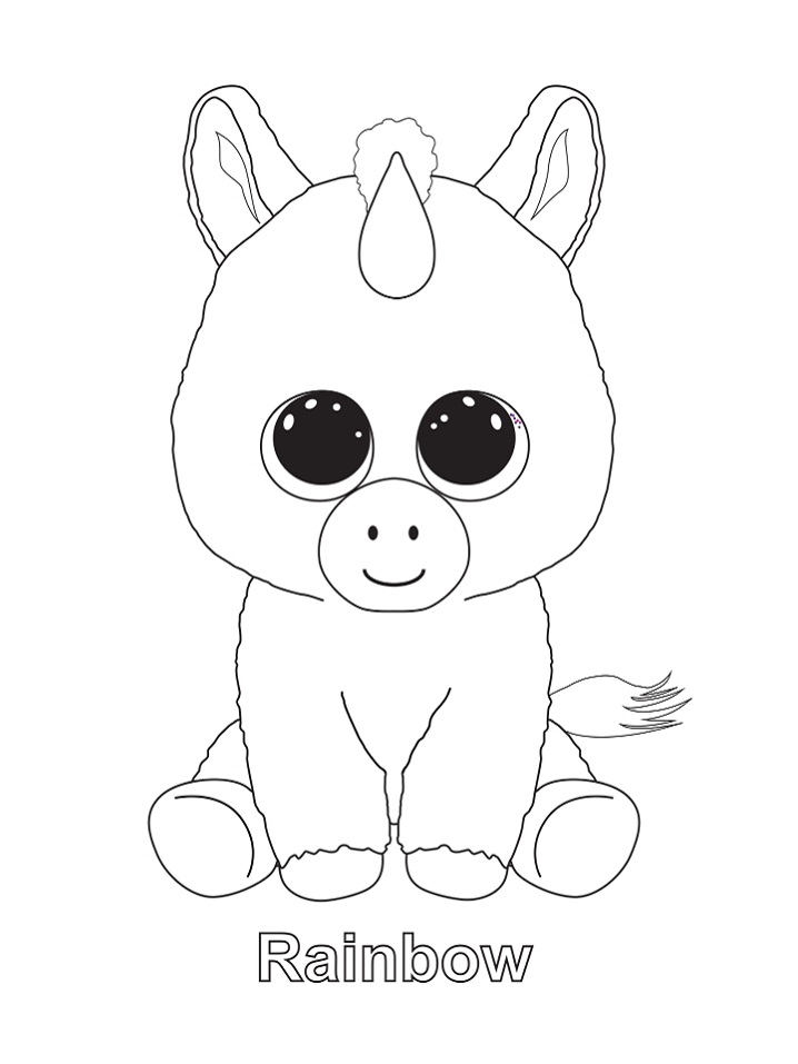Arcoíris Beanie Boo para colorir