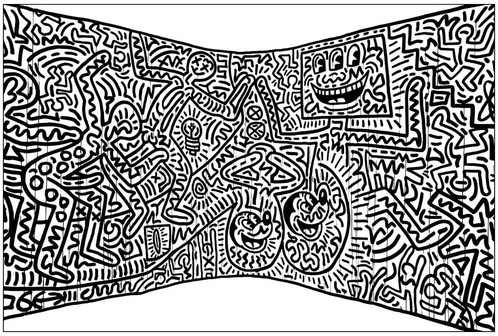 Dibujos de Arte de Keith Haring para adultos para colorear