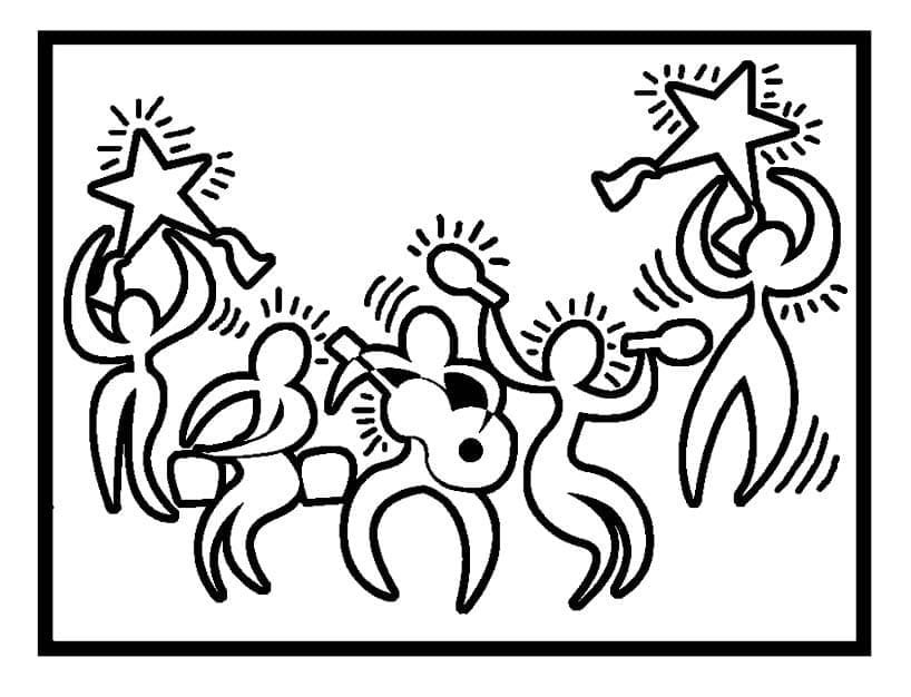 Dibujos de Arte de Keith Haring para colorear