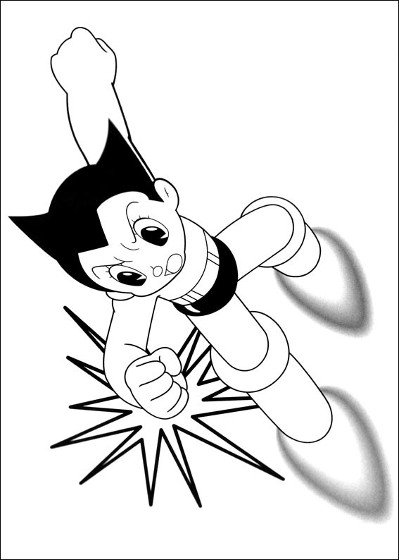 Astro Boy Luchando para colorir